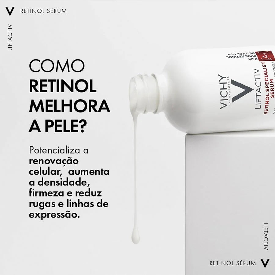 Sérum Facial Antirrugas Profundas com Retinol Puro Vichy Liftactiv 30ml